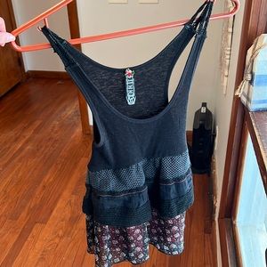 Free People peplum layered tank top XS
